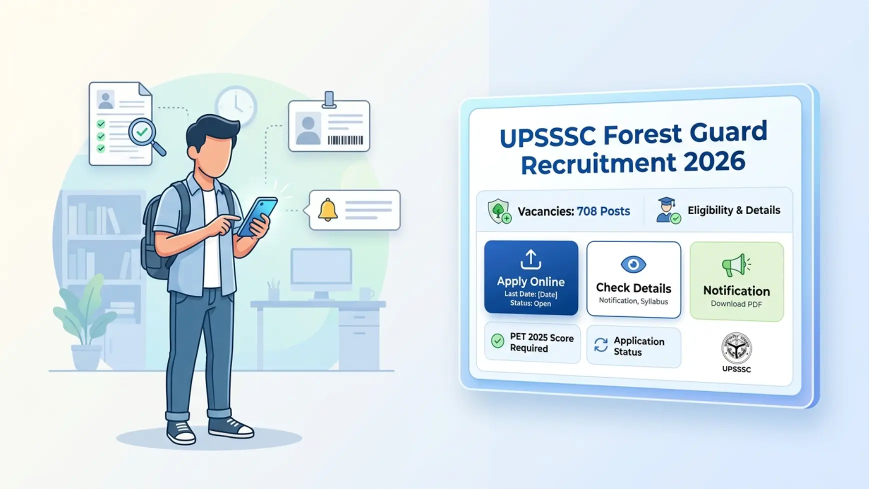 UPSSSC Forest Guard Recruitment 2026 application update for 708 Forest Guard and Wildlife Guard posts